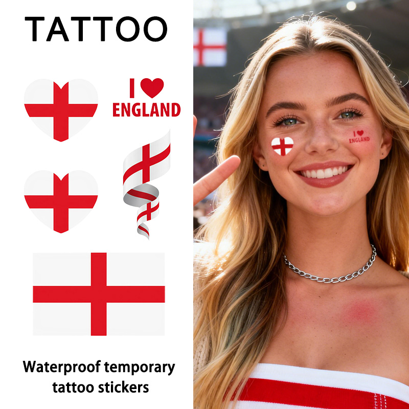 England Flag Temporary Tattoo  - Badminton England のレビューと価格